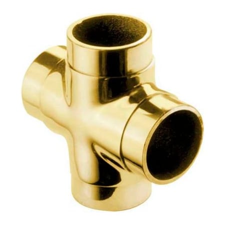 Lavi Industries Lavi Industries, Flush Cross Fitting, for 2" Tubing, Polished Brass 00-736/2